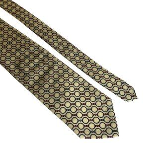 Vintage-Inspired Yellow Blue Red Geometric Tie USA Polyester Office Formal Gift